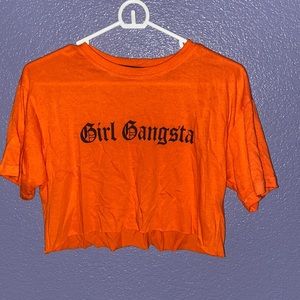 Cropped girl gansta shirt